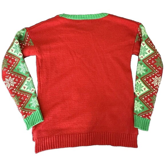 Womens Llama with Scarf Jingle Bells and Snowflakes Christmas Sweater Size Med - Picture 4 of 4